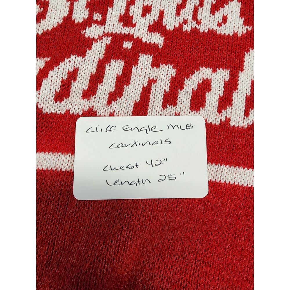 Cliff Engle St Louis Cardinals Med Crewneck Sweater MLB Baseball Red White 1980s - Picture 9 of 9